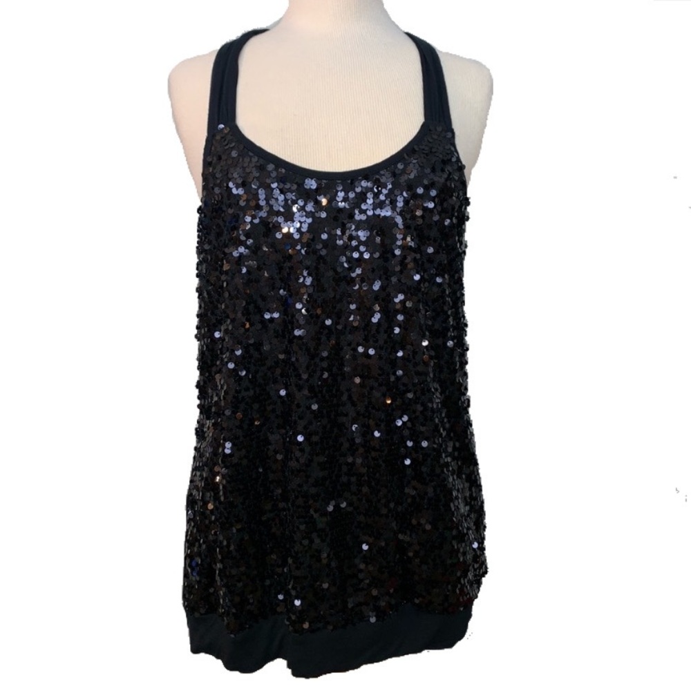 Express black sequined tank